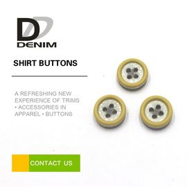 Resin Plastic Dress Shirt Buttons , Yellow Boy Or Girl Buttons 12L 14L 16L 18L