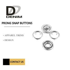 Silver Ring Clothing Snap Buttons with Pearl / Metal Face Nickel Free